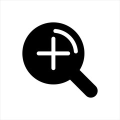 Obraz premium Vector magnify glass icon. black zoom in symbol with trendy flat style icon for web site design, logo, app, UI isolated on white background