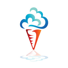 ice cream cloud logo template