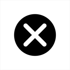 Obraz premium Vector cross sign icon. black cancel delete symbol with trendy flat style icon for web site design, logo, app, UI isolated on white background