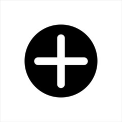 Vector plus icon. black symbol with trendy flat style icon for web site design, logo, app, UI isolated on white background