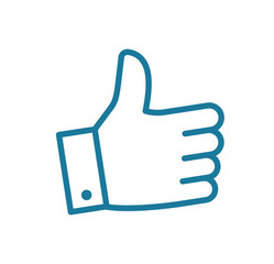 Like icon. Thumbs up. Best buy. The best choice. For social networking services. Contour blue line vector Illustration clipart.