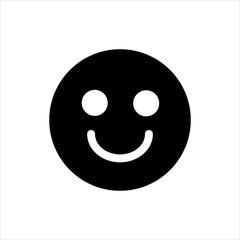 Vector smile emoticon icon. black smiling symbol with trendy flat style icon for web site design, logo, app, UI isolated on white background