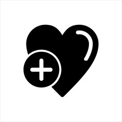 Obraz premium Vector heart love icon. black add to wish list or ad to favorite symbol with trendy flat style icon for web site design, logo, app, UI isolated on white background
