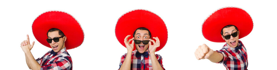 Funny mexican with sombrero in concept