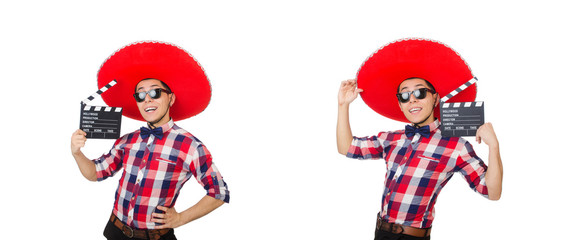 Funny mexican with sombrero hat