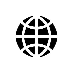 Vector globe icon. black internet, go to web symbol with trendy flat style icon for web site design, logo, app, UI isolated on white background