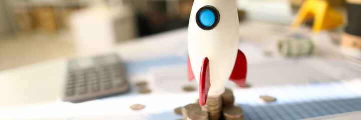 White space rocket make business startup against