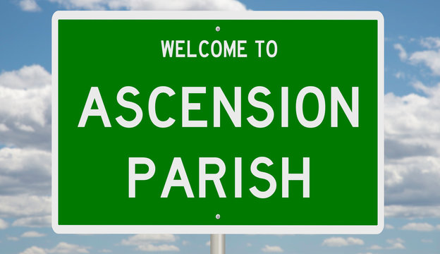 Rendering of a green 3d sign for Ascension Parish
