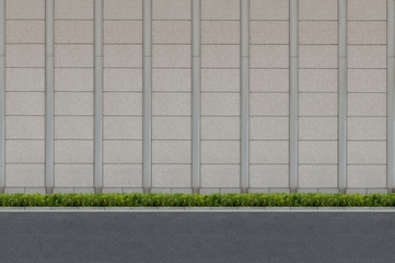 street wall background ,Industrial background, empty grunge urban street with warehouse brick wall