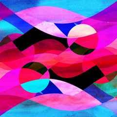Design super abstract brightly multicolored watercolor wavy