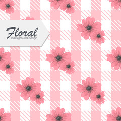 Floral background seamless pattern - Pink flowers