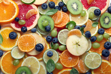 Fresh fruits colorful background