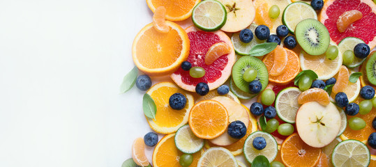 Fresh fruits colorful background