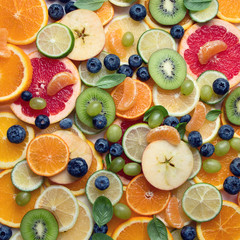 Fresh fruits colorful background
