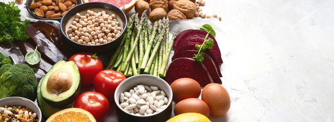 Foods high in vitamin B9 - folic acid.