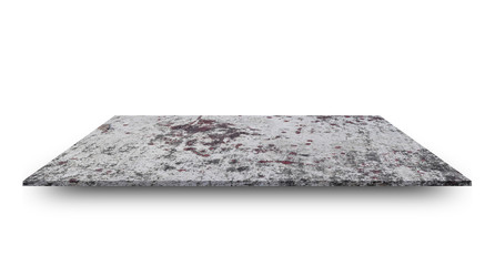 Empty concrete shelves table isolated on white background. For product display or design