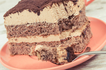Tasty tiramisu cake for different occasions. Delicious dessert