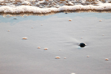 stone in a runaway sea wave