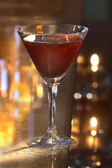 Dragon Flame, classic Mexican drink with tequila, angostura, lavender syrup and lychees