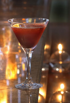 Dragon Flame, classic Mexican drink with tequila, angostura, lavender syrup and lychees