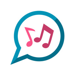 Music chat center, music logo, application track logo, tone logo
