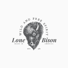 Bison label template © Maryna