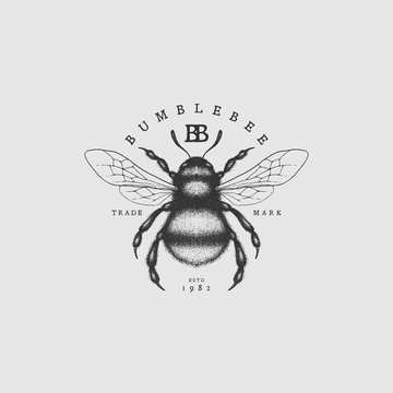 Bumblebee vintage label