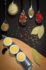 Obraz na płótnie Canvas Spices and eggs