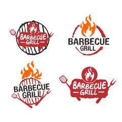 Barbecue Grill Logo Design Vector