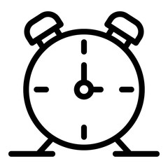 Alarm clock icon. Outline alarm clock vector icon for web design isolated on white background