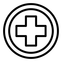 Fototapeta premium Medical cross icon. Outline medical cross vector icon for web design isolated on white background