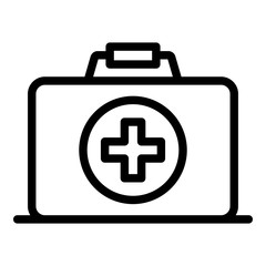 First aid kit icon. Outline first aid kit vector icon for web design isolated on white background
