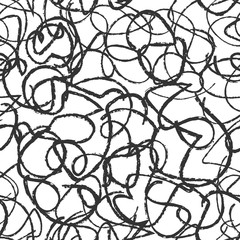 Obraz premium Abstract seamless pattern with linear doodles. Chalk drawing texture. Design for textile, wrapping paper, wallpaper.
