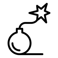Fire bomb icon. Outline fire bomb vector icon for web design isolated on white background