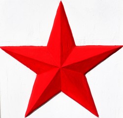 bas-relief of a red Soviet star