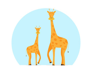 giraffe cartoon vector illustration flat design