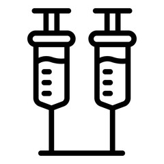 Syringe set icon. Outline syringe set vector icon for web design isolated on white background