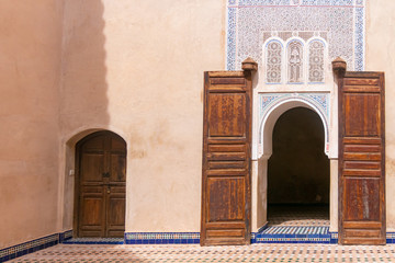 Inner courtyard of the Bahia palace in Marrakech. Morocco