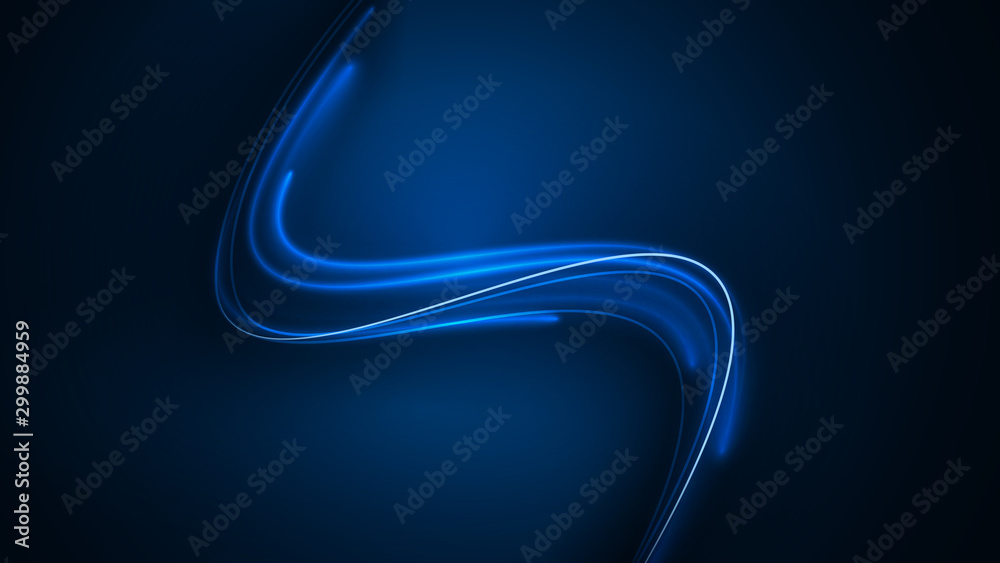 Wall mural Blue light wave of energy with elegant lines background