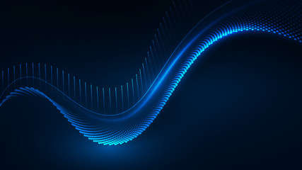 Blue light wave of energy stream