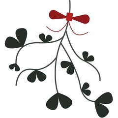 Lobster branch with red bont for new year and Christmas 2020 on white background isolated vector