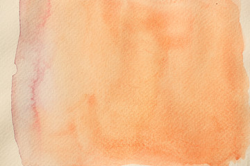Watercolor stroke and spray on white paper , Abstract background by hand drawn brown with orange and red color liquid drip