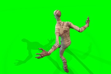 Fantasy character Mummy - 3D render, on green background