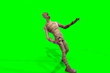Fantasy character Mummy - 3D render, on green background