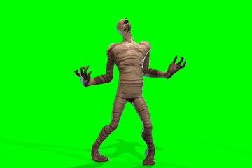 Fantasy character Mummy - 3D render, on green background