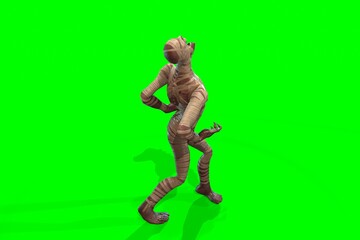 Fantasy character Mummy - 3D render, on green background