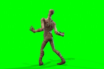Fantasy character Mummy - 3D render, on green background