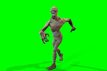 Fantasy character Mummy - 3D render, on green background