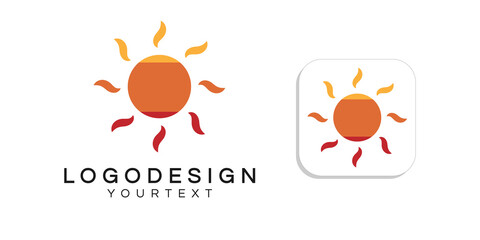 sun logo design. icon app smartphone color full