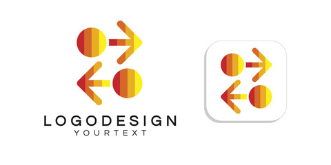 financial transaction logo design. icon app smartphone color full